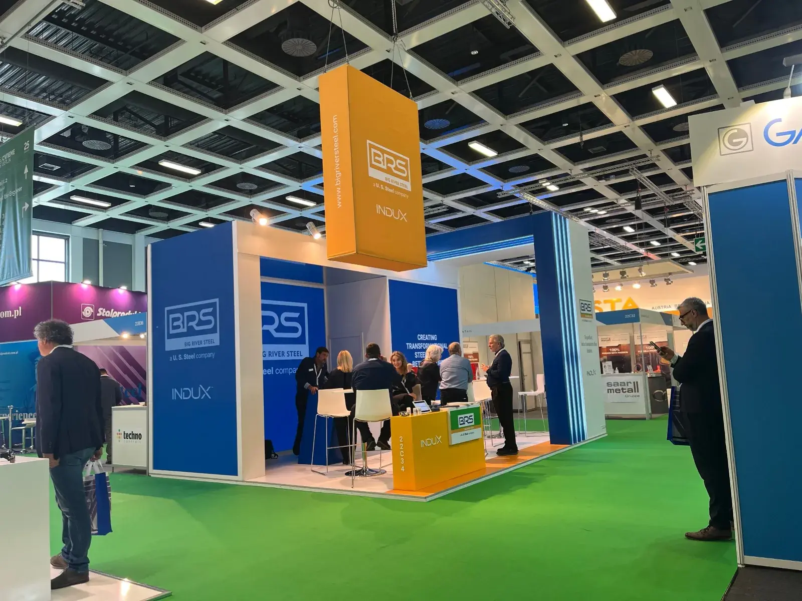 Big River Steel's stand at CWIEME Berlin with a large-format video wall