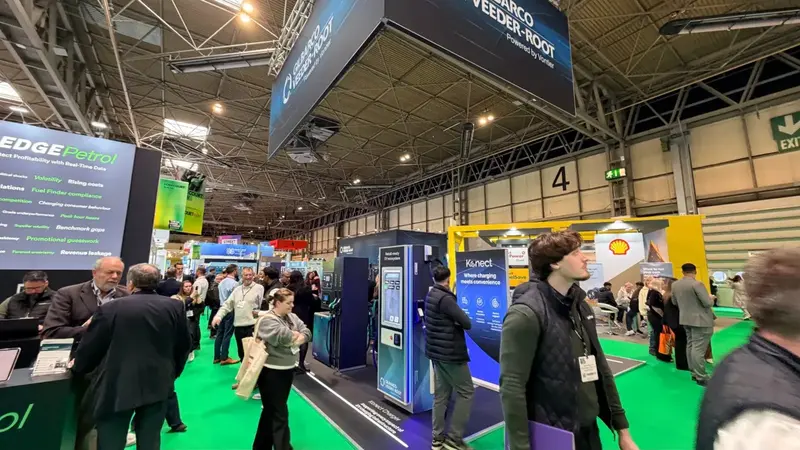 Visitors on GVR's connected forecourt technology stand at the Forecourt Show