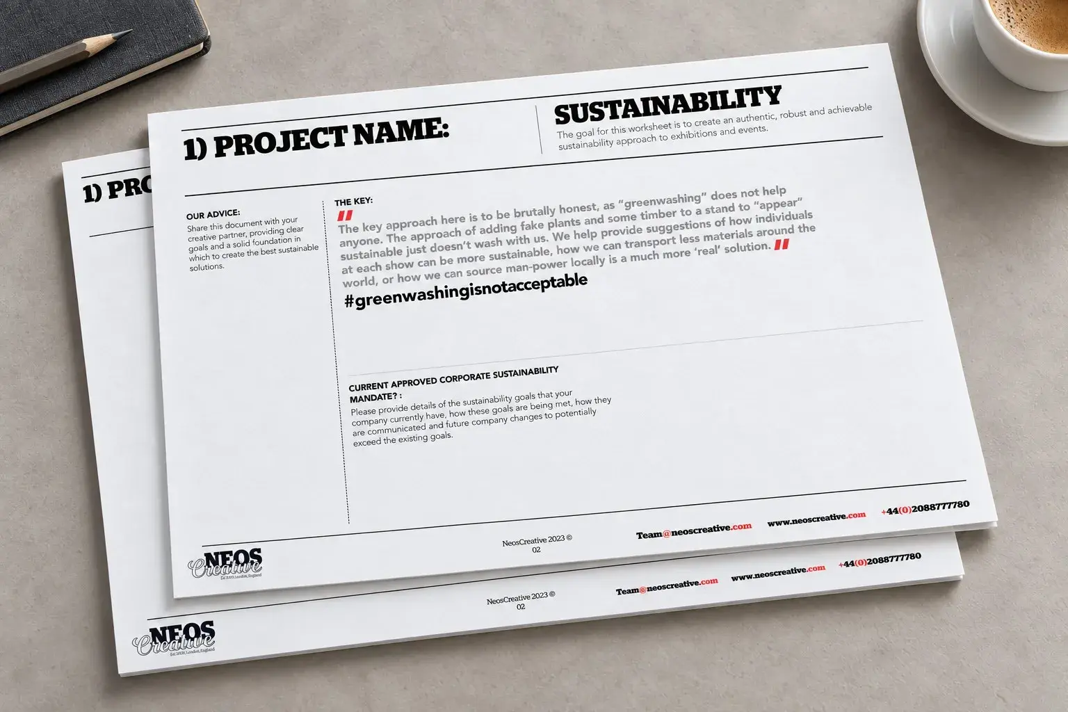 Cover of the NeosCreative event sustainability guide